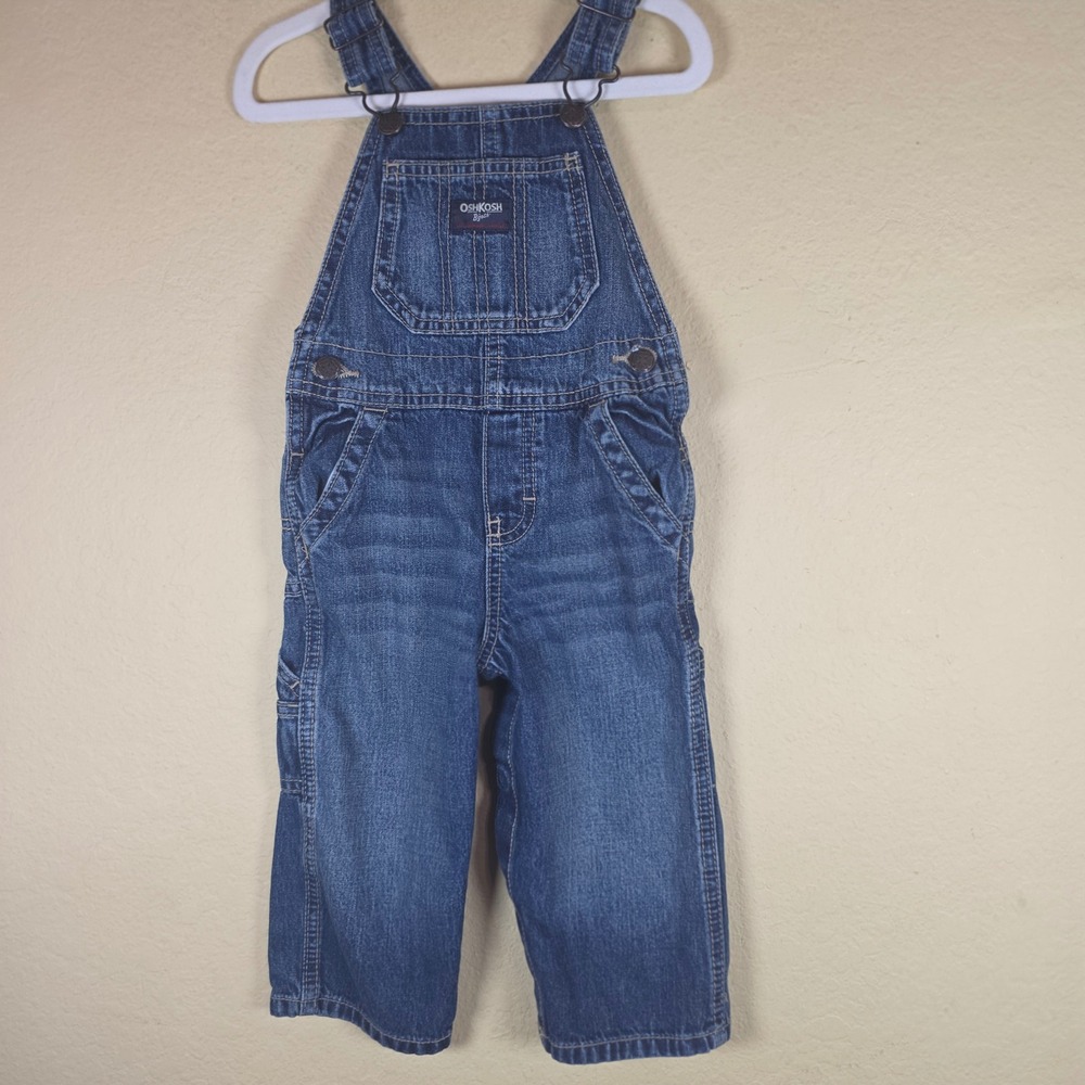 OshKosh Bgosh Kids Blue Denim Overalls farm western 18M Cotton Carpenter Bibs
